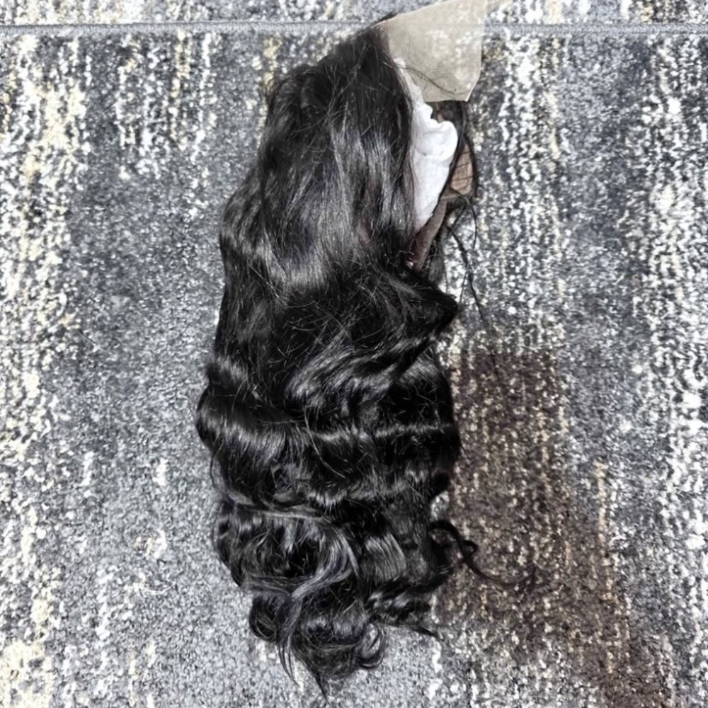 4x4 Lace Closure Wig 20” Pre-plucked 100% Human Hair Body Wave Wig Natural Black